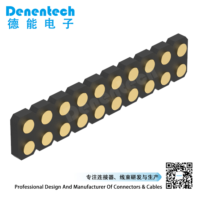 Denentech hot selling 3.0MM H1.27MM dual row female straight SMT pogo pin